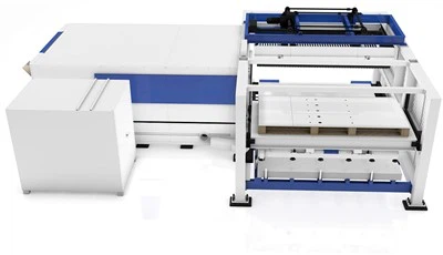Automatisk lasting og lossing av metallplater CNC fiberlaserskjæremaskin med byttebord